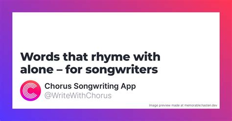 rhyme alone|rhyming words for songwriters.